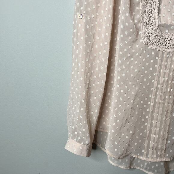 Daniel Rainn Sheer Polka Dot Blouse Small - Picture 4 of 6